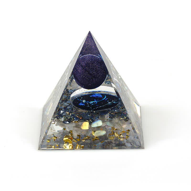 Olivenorma 6cm Natural Stone Constellation Orgone Pyramid