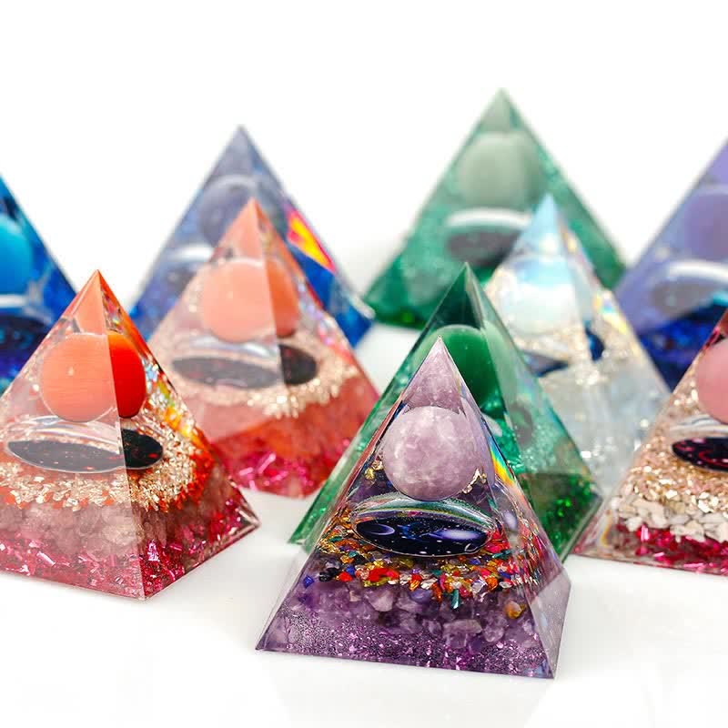 Olivenorma 6cm Natural Stone Constellation Orgone Pyramid