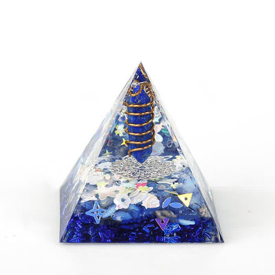 Olivenorma 6cm Natural Crystal Hexagonal Prism Orgone Pyramid