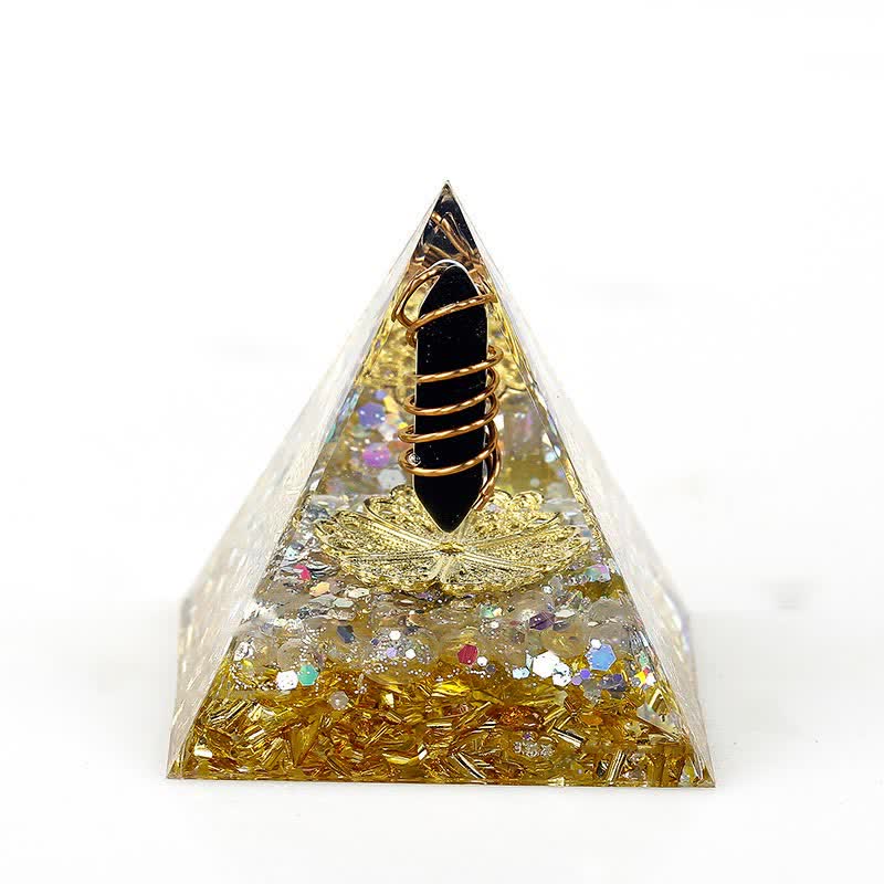 Olivenorma 6cm Natural Crystal Hexagonal Prism Orgone Pyramid