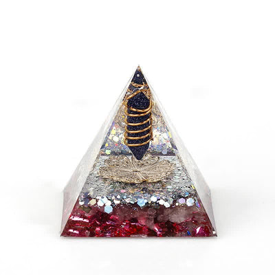 Olivenorma 6cm Natural Crystal Hexagonal Prism Orgone Pyramid