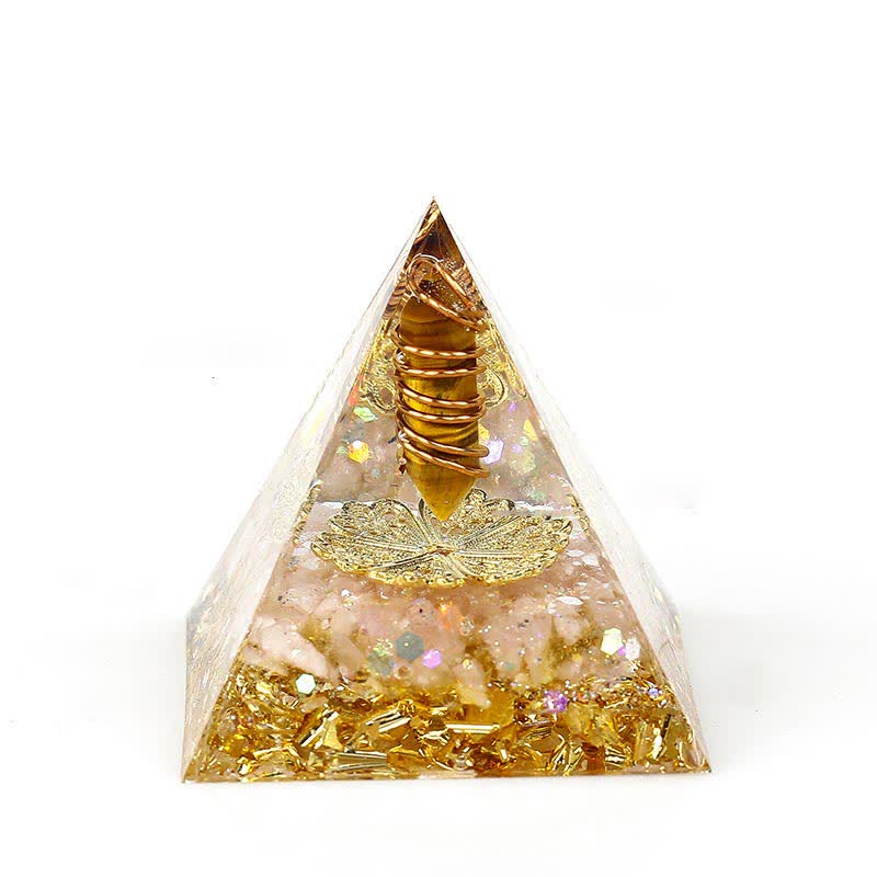 Olivenorma 6cm Natural Crystal Hexagonal Prism Orgone Pyramid