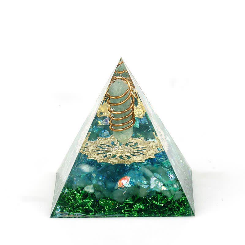 Olivenorma 6cm Natural Crystal Hexagonal Prism Orgone Pyramid