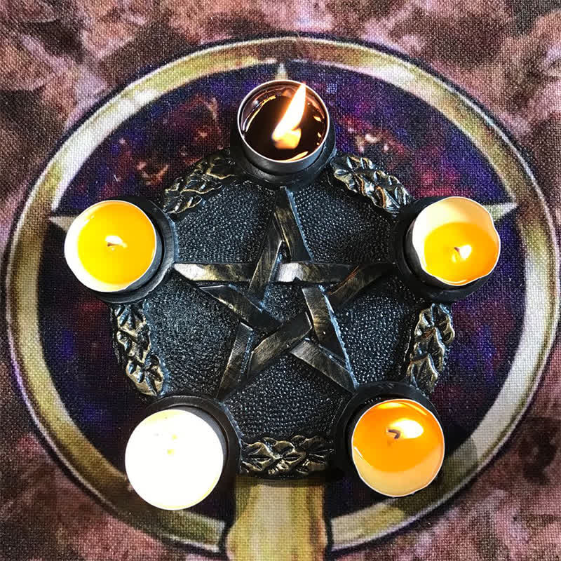 Olivenorma Pentagram Resin Candle Holder Decoration