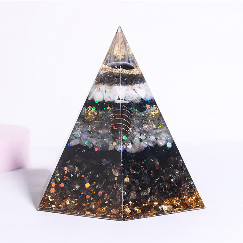 Olivenorma Good Luck Natural Stone Hexagonal Orgone Pyramid