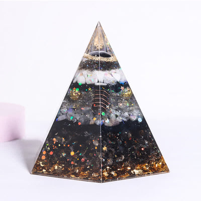 Olivenorma Good Luck Natural Stone Hexagonal Orgone Pyramid