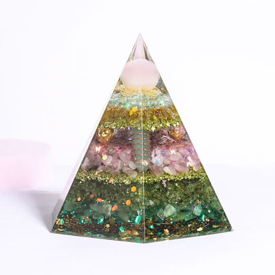 Olivenorma Good Luck Natural Stone Hexagonal Orgone Pyramid