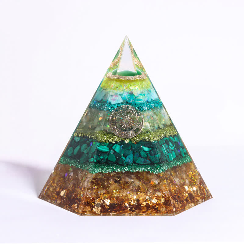 Olivenorma Good Luck Natural Stone Hexagonal Orgone Pyramid