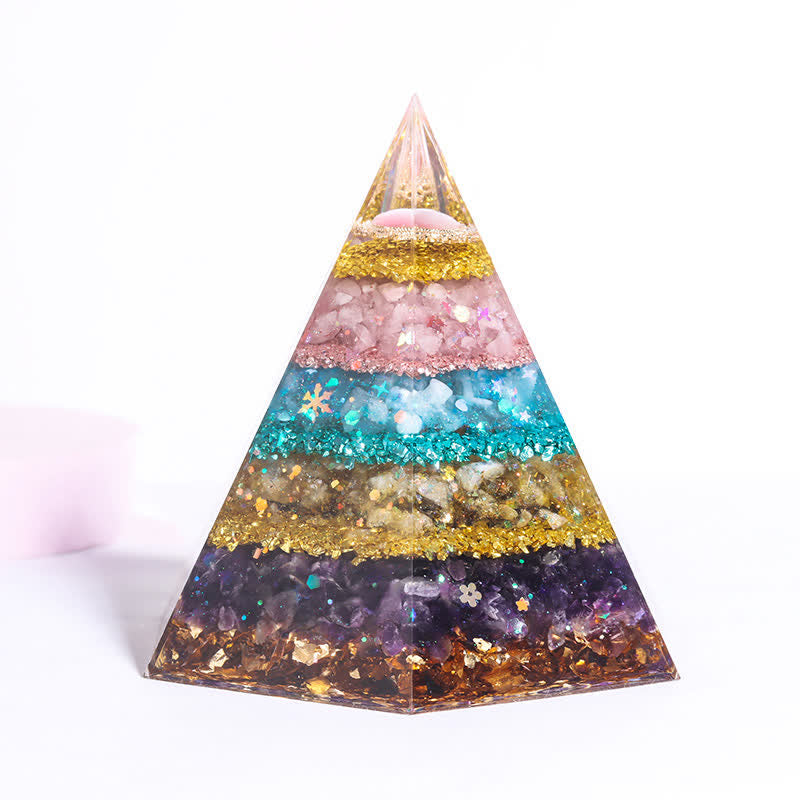 Olivenorma Good Luck Natural Stone Hexagonal Orgone Pyramid