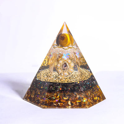 Olivenorma Good Luck Natural Stone Hexagonal Orgone Pyramid