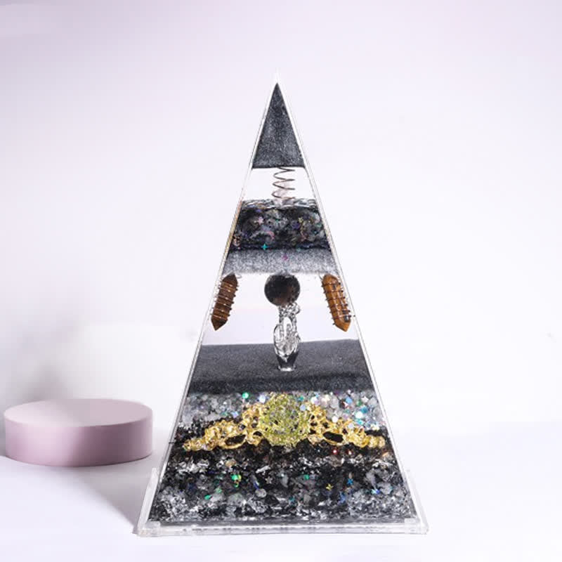 Olivenorma Energy Natural Stone Long Pointed Orgone Pyramid