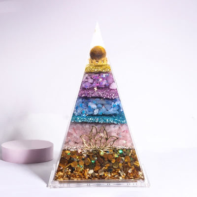 Olivenorma Energy Natural Stone Long Pointed Orgone Pyramid