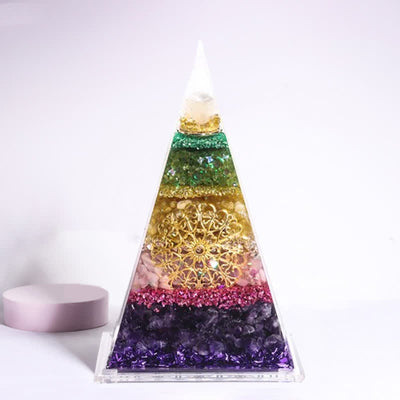 Olivenorma Energy Natural Stone Long Pointed Orgone Pyramid