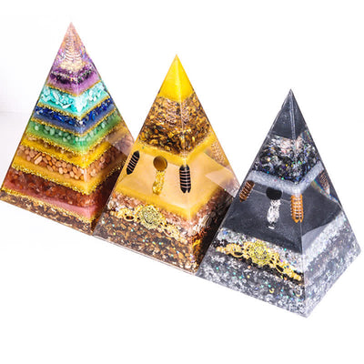 Olivenorma Energy Natural Stone Long Pointed Orgone Pyramid