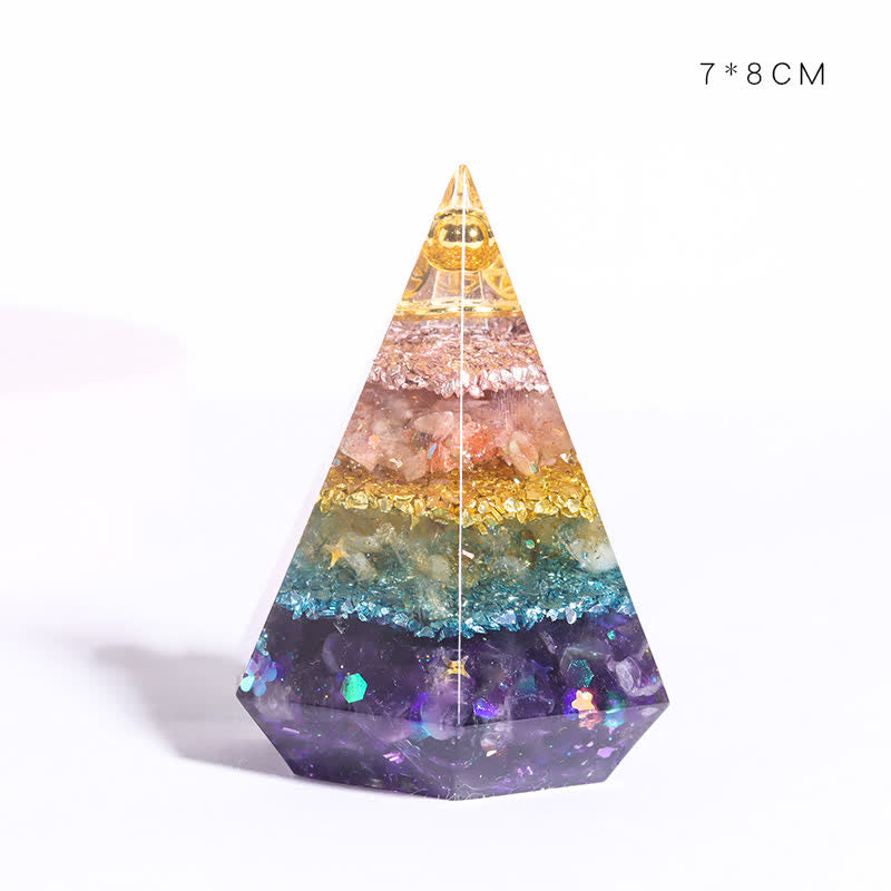 Olivenorma Natural Stone Resin Casting Polygonal Orgone Pyramid