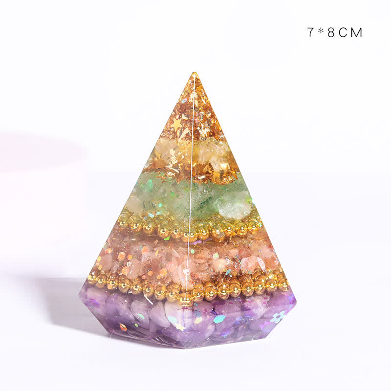 Olivenorma Natural Stone Resin Casting Polygonal Orgone Pyramid