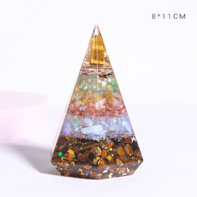 Olivenorma Natural Stone Resin Casting Polygonal Orgone Pyramid