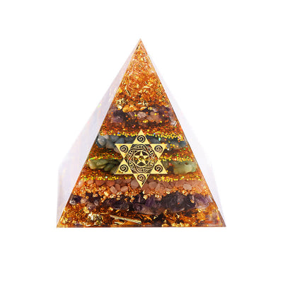 Olivenorma All-Round Protection - Four Types of Stones Orgone Pyramid
