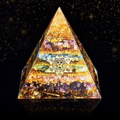 Olivenorma All-Round Protection - Four Types of Stones Orgone Pyramid