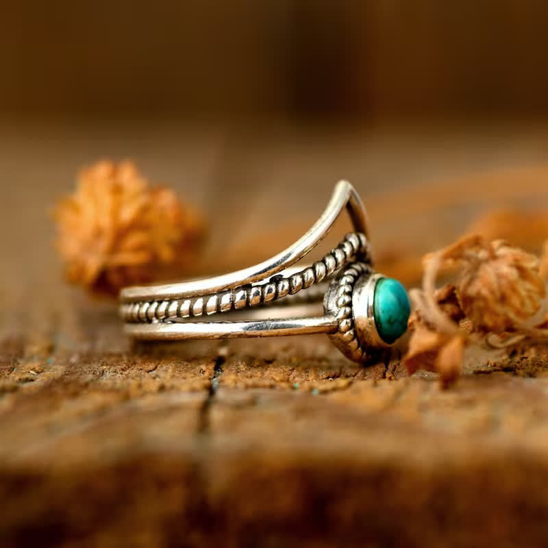 Olivenorma Fashion Hollow Turquoise Ring