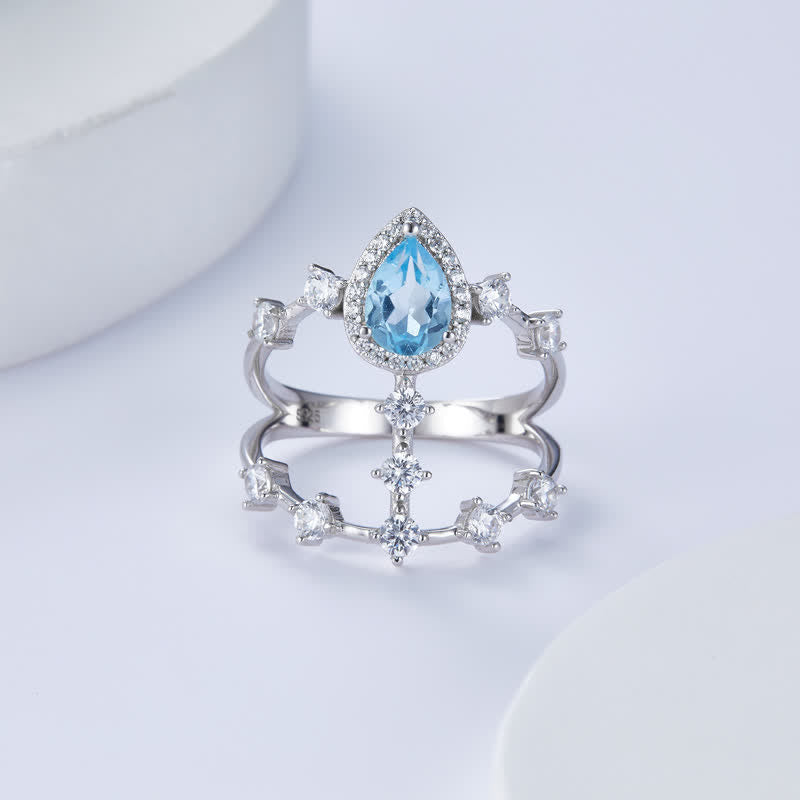 Olivenorma 925 Silver Natural Topaz Ring