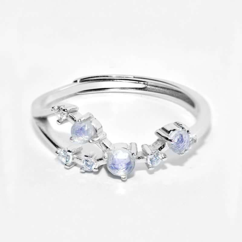 Olivenorma Natural Moonstone Zodiac Symbol Ring