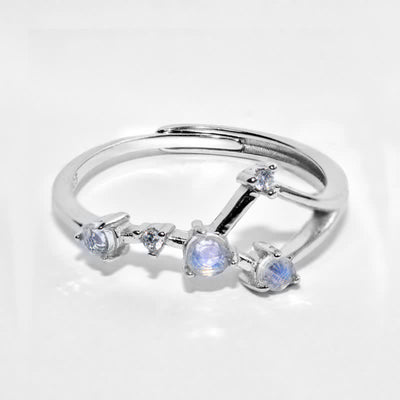 Olivenorma Natural Moonstone Zodiac Symbol Ring