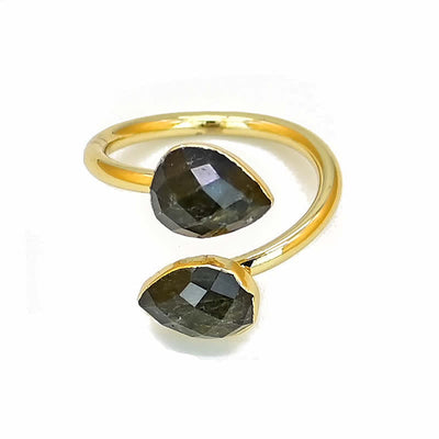 Olivenorma Natural Labradorite Surround Ring