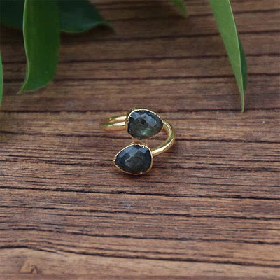 Olivenorma Natural Labradorite Surround Ring