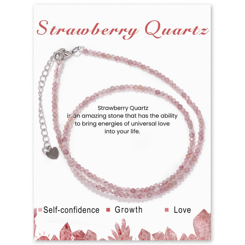 Olivenorma Card Stone Beads Fine Clavicle Necklace