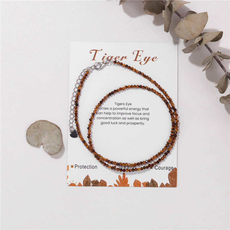 Olivenorma Card Stone Beads Fine Clavicle Necklace