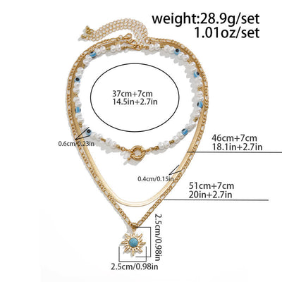 Olivenorma Turquoise Freshwater Pearl Evil Eye Necklace Set - image 13