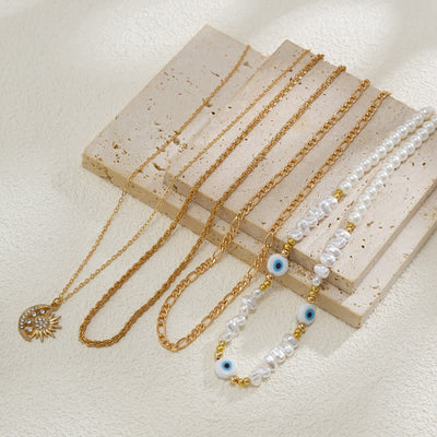 Olivenorma Turquoise Freshwater Pearl Evil Eye Necklace Set - image 43