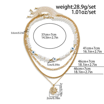 Olivenorma Turquoise Freshwater Pearl Evil Eye Necklace Set - image 34