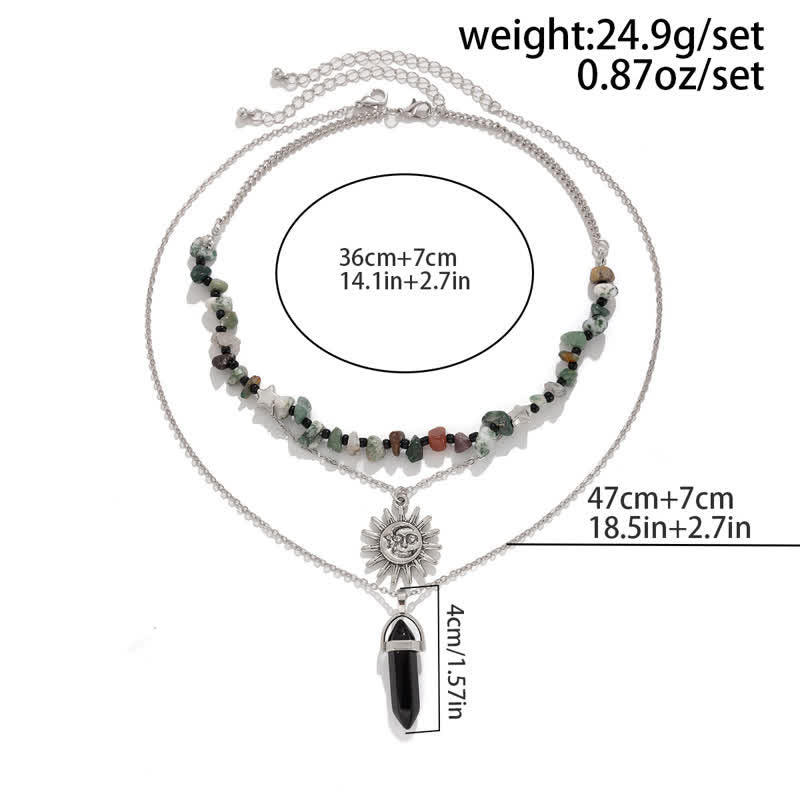 Olivenorma Ethnic Gravel Beads Sun Tree Of Life Necklace