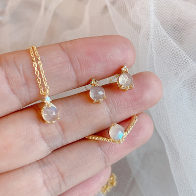 Olivenorma Natural Moonstone Jewelry Set