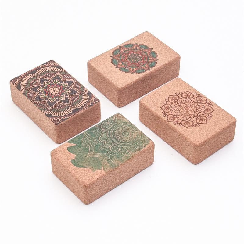 Olivenorma Soft Non-Slip Premium Mandala Cork Yoga Block