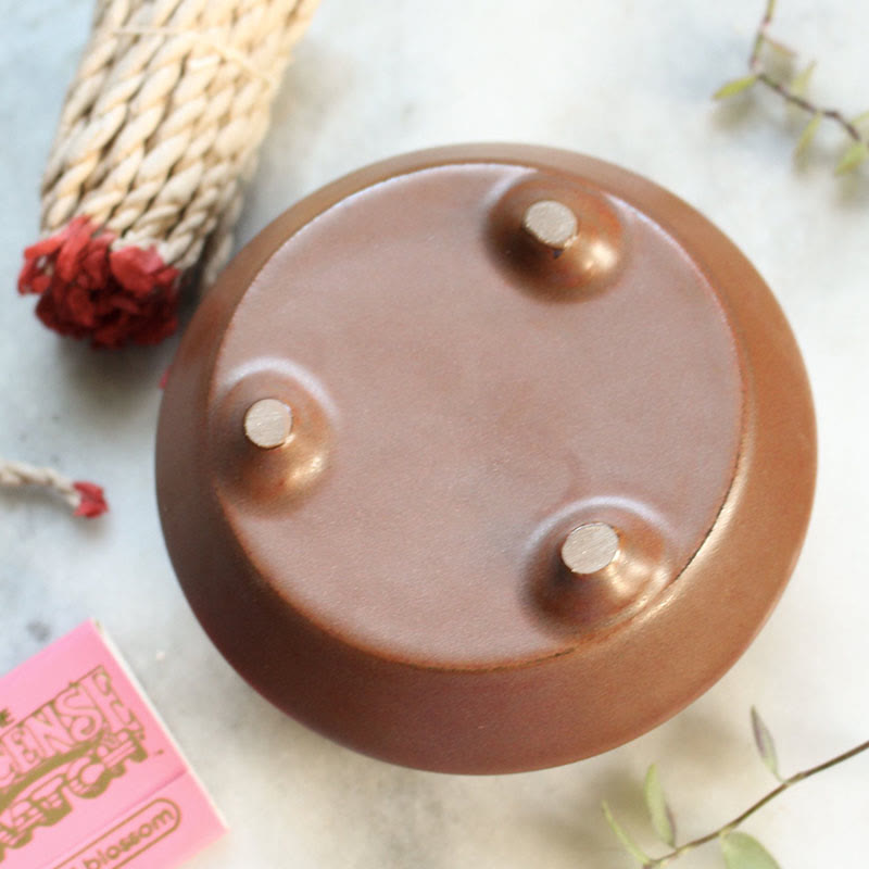 Olivenorma Ceramic Round Incense Burning Crystal Cleansing Bowl