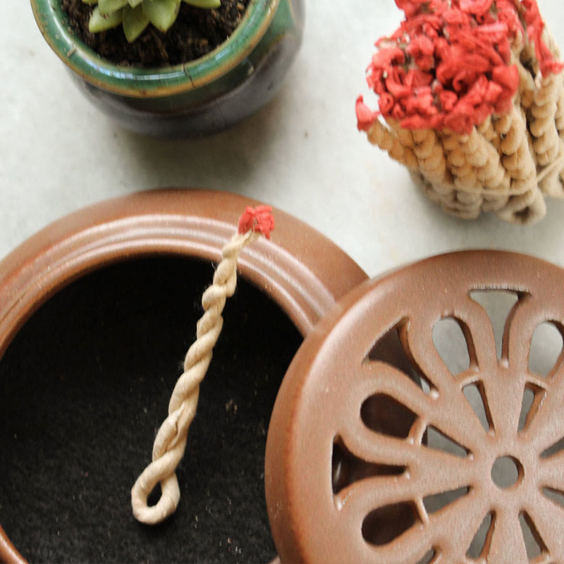 Olivenorma Ceramic Round Incense Burning Crystal Cleansing Bowl