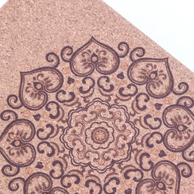 Olivenorma Soft Non-Slip Premium Mandala Cork Yoga Block