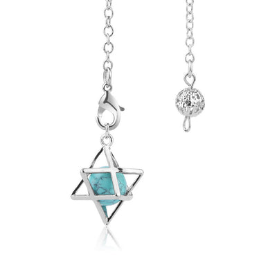 Olivenorma Hollow Merkaba Natural Gemstone Pendulum - Turquoise - image 36