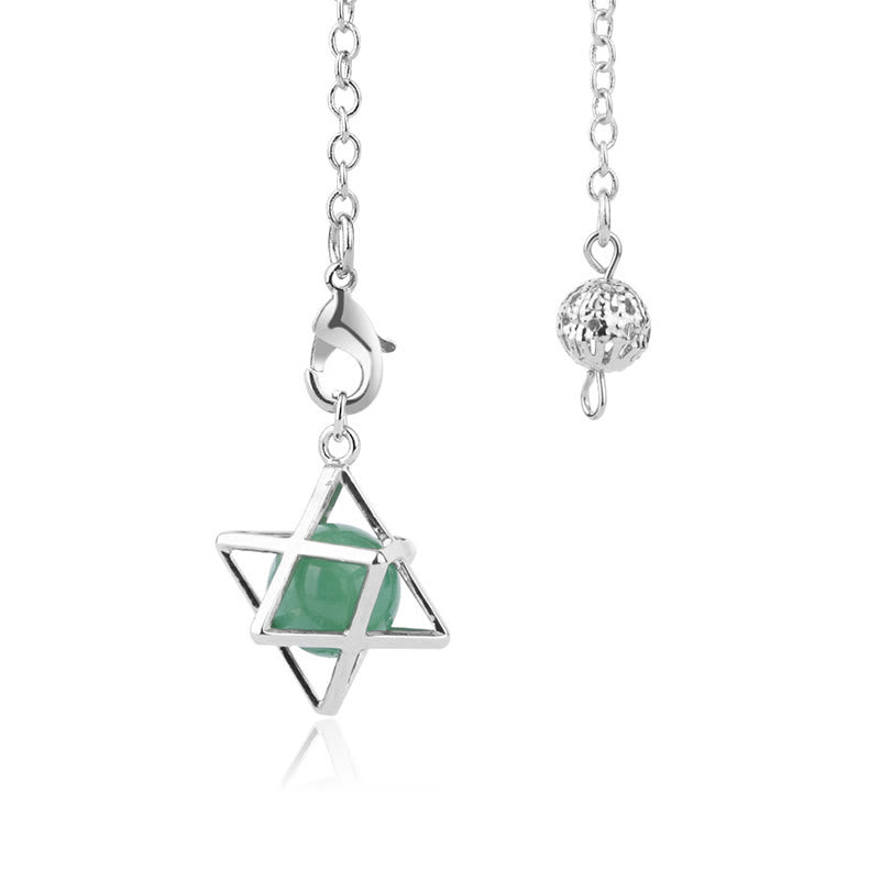 Olivenorma Hollow Merkaba Natural Gemstone Pendulum - Green Aventurine - image 21