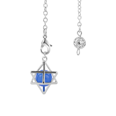 Olivenorma Hollow Merkaba Natural Gemstone Pendulum - Blue Jade - image 35