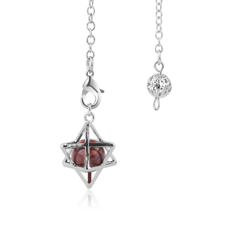 Olivenorma Hollow Merkaba Natural Gemstone Pendulum - Red Jasper - image 15