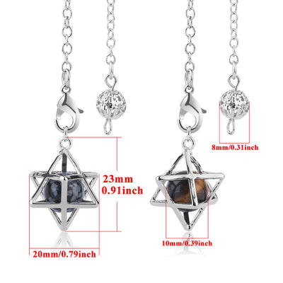 Olivenorma Hollow Merkaba Natural Gemstone Pendulum - image 40