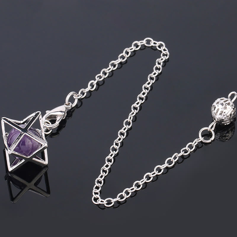 Olivenorma Hollow Merkaba Natural Gemstone Pendulum - image 3