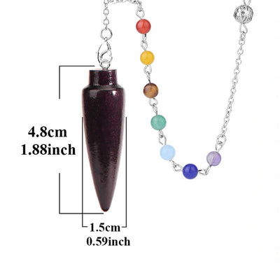 Olivenorma Wooden Drop Healing Pendulum wtih 7 Charka Chain - Style #D - 7 Charka Chain - image 10