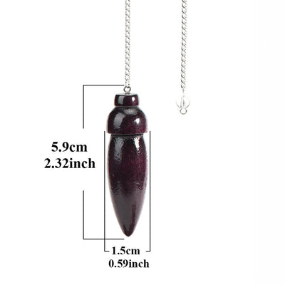 Olivenorma Wooden Drop Healing Pendulum wtih 7 Charka Chain