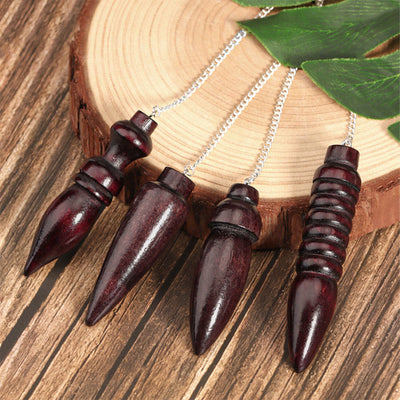 Olivenorma Wooden Drop Healing Pendulum wtih 7 Charka Chain