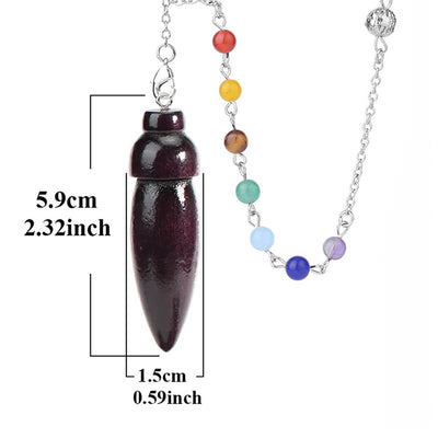 Olivenorma Wooden Drop Healing Pendulum wtih 7 Charka Chain - Style #B - 7 Charka Chain - image 8